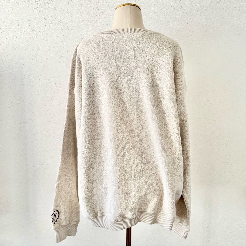 New Virginia Beach Embroidered Heather Knit Sweater Women's sz XL Natural Brown - Picture 6 of 8